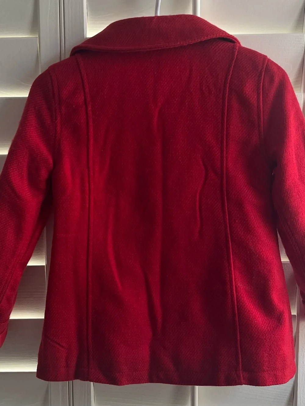 Old Navy Red Double-Breasted Peacoat with Notch Collar. Girls SZ 10-12